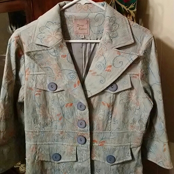 Young Essence Jackets & Blazers - Young Essence multi print 3/4 length coat